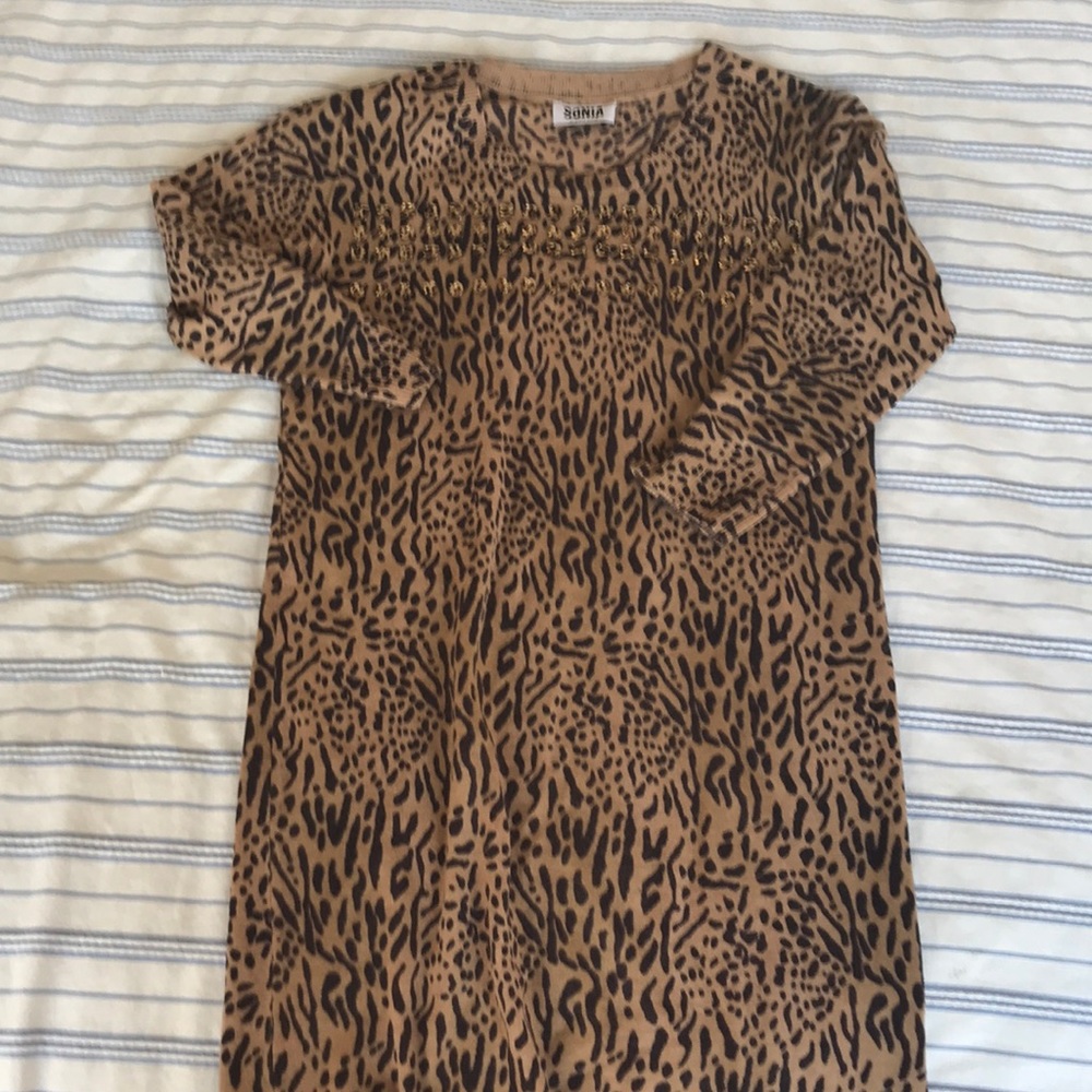 Sonia Rykiel Leopard Print sweater dress